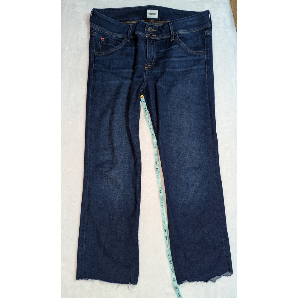 Hudson Beth Baby Boot Dark Wash Raw Hem‎ Jeans Size 31 Double Button Flap Pocket
